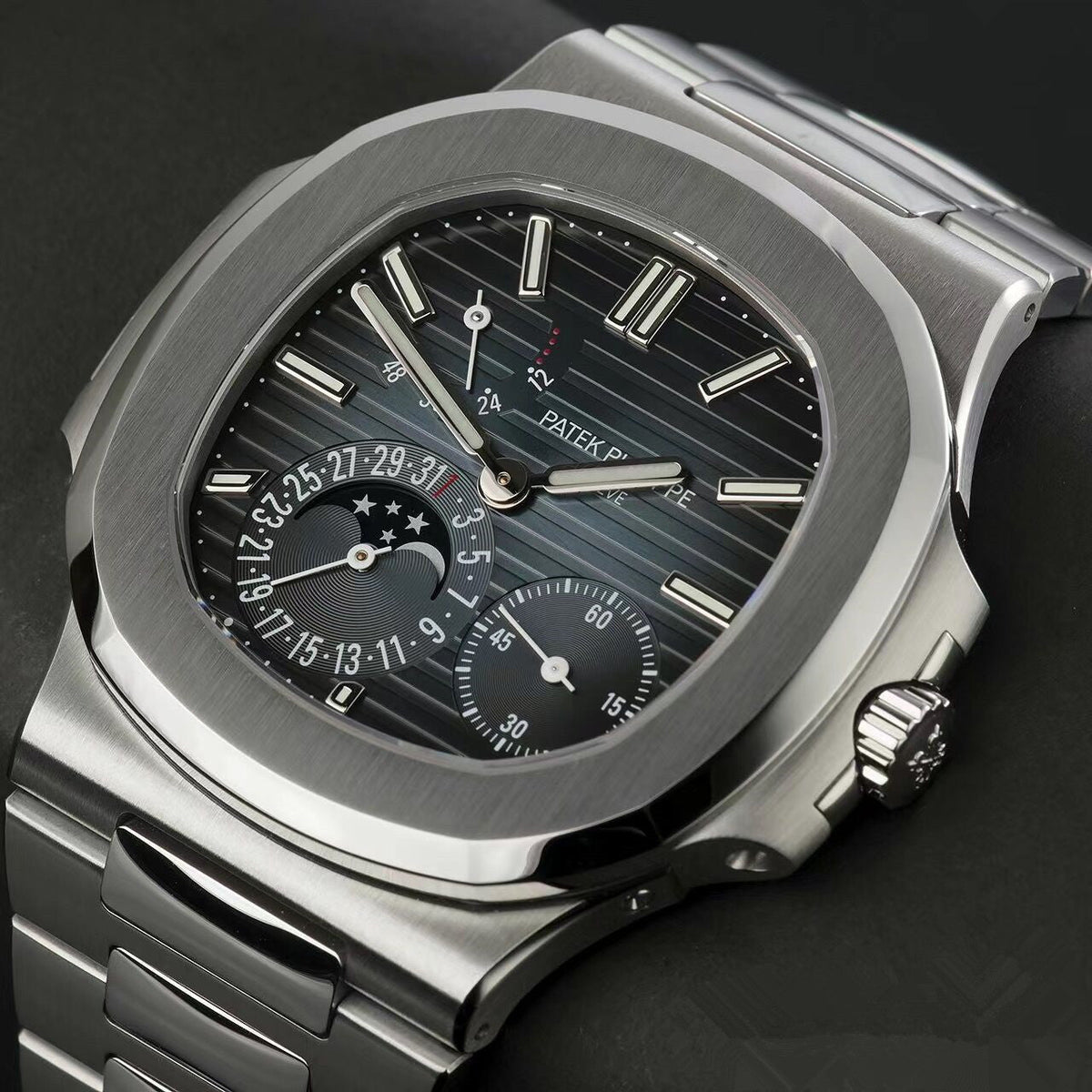 Replica Nautilus 904l Moonphase Stainless Steel Automatic Mechanical Watch 39mm