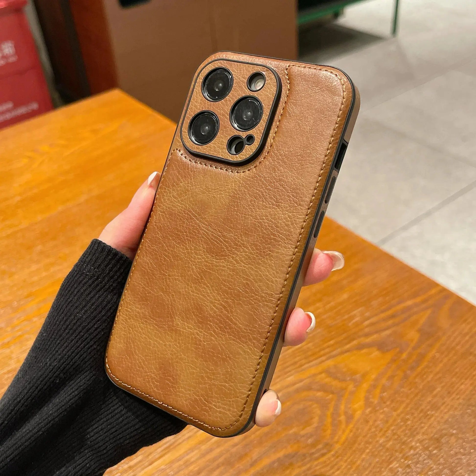 Premium Vintage Leather iPhone Case – Soft Touch Shockproof Protective Cover-s2 mysite