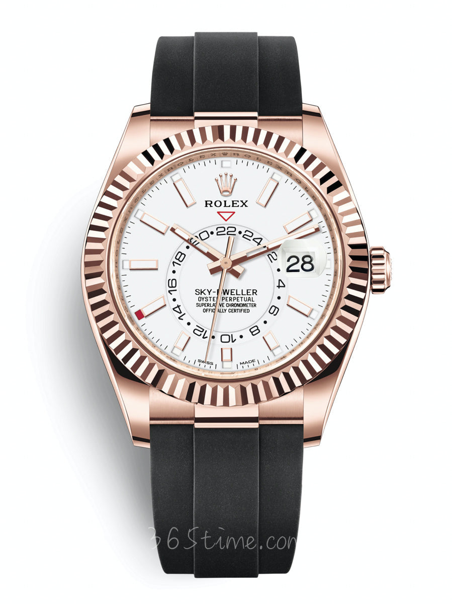 Automatic Watch for Men Replica Sky Dweller Black Dial Rubber Belt 40mm R061330
