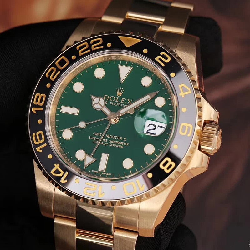 Automatic Watch Replica GMT Master II GOLD GREEN 100711