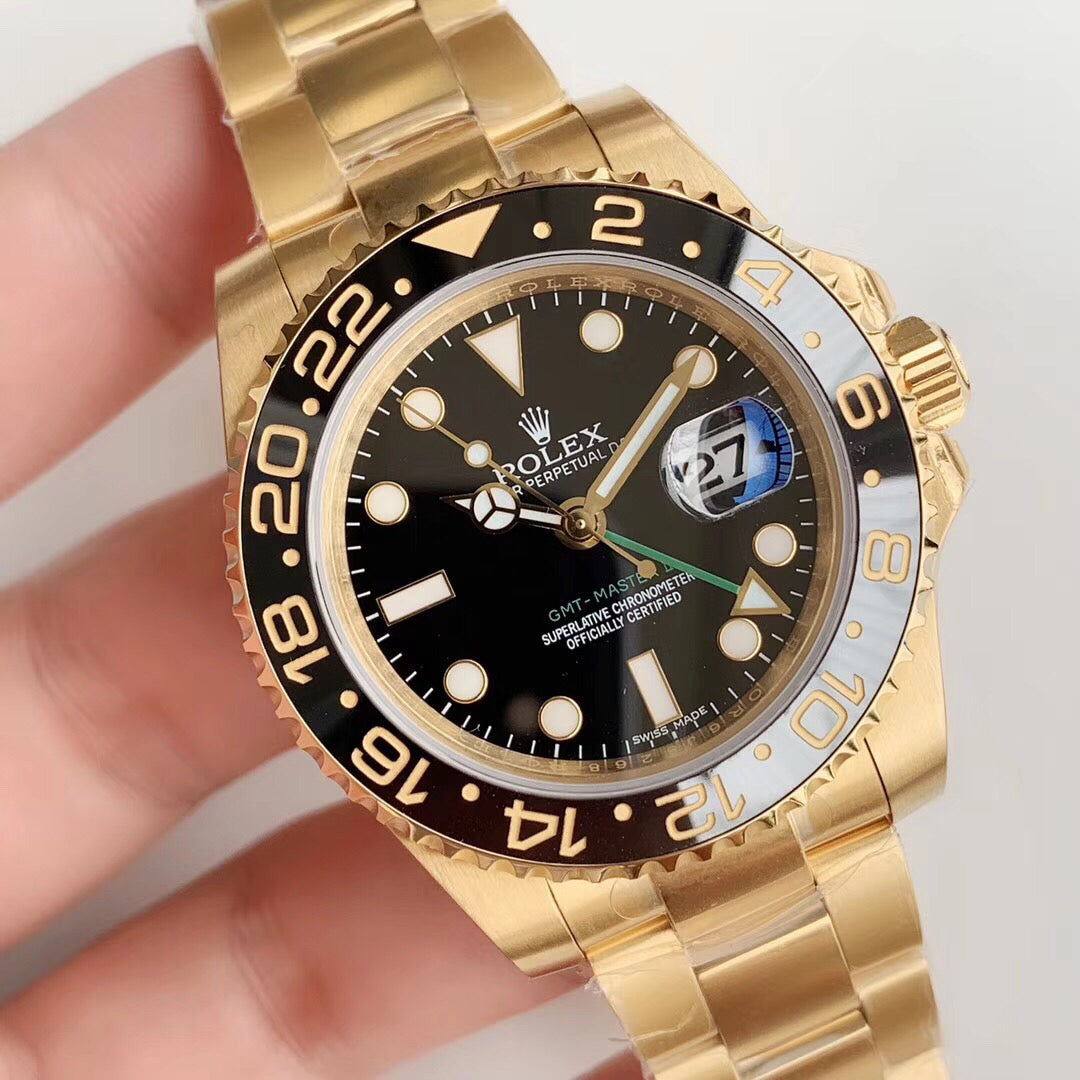 Automatic Watch Replica GMT Master II FULL GOLD BLACK 100712
