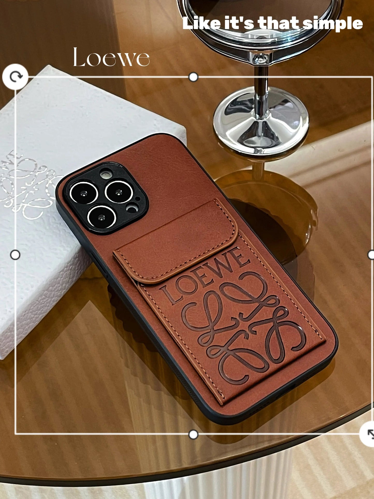 Luxury iPhone Case With Card Holder Brown-LZP241448-s2 mysite