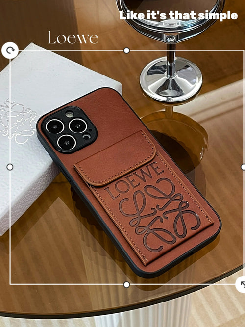 Luxury iPhone Case With Card Holder Brown-LZP241448-s2 mysite