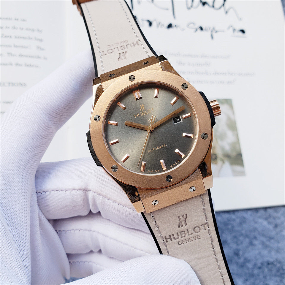 Luxury CLASSIC FUSION Automatic Watch for Men Mechanical Wristwatch Stainless Steel Leather Strap 42mm Dial