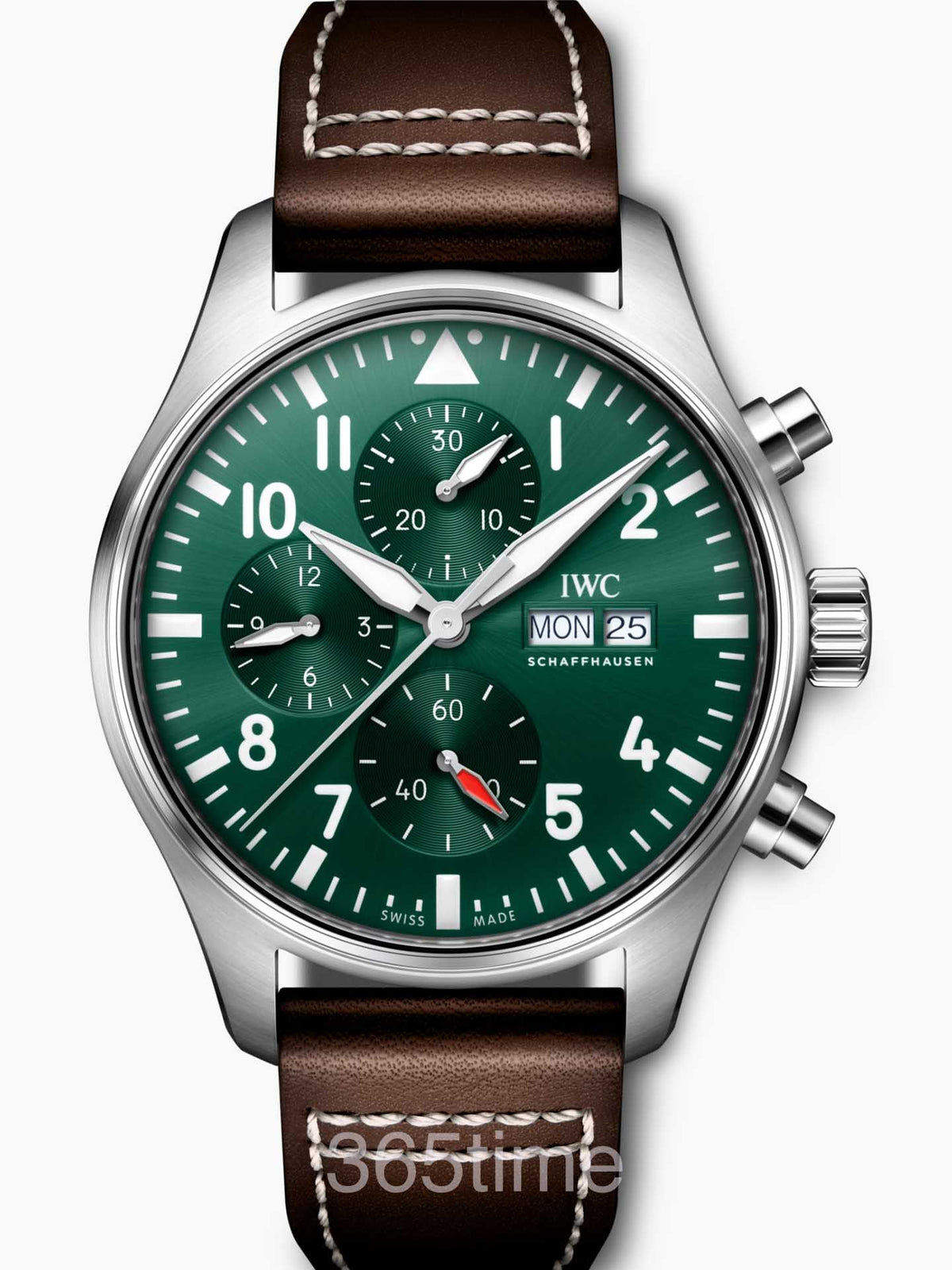 Replica Pilot’s Watch Chronograph, Ref. IW378001 (Stainless Steel Case, Black Dial, Black Leather Strap, 43mm) VK63 Quartz Movement