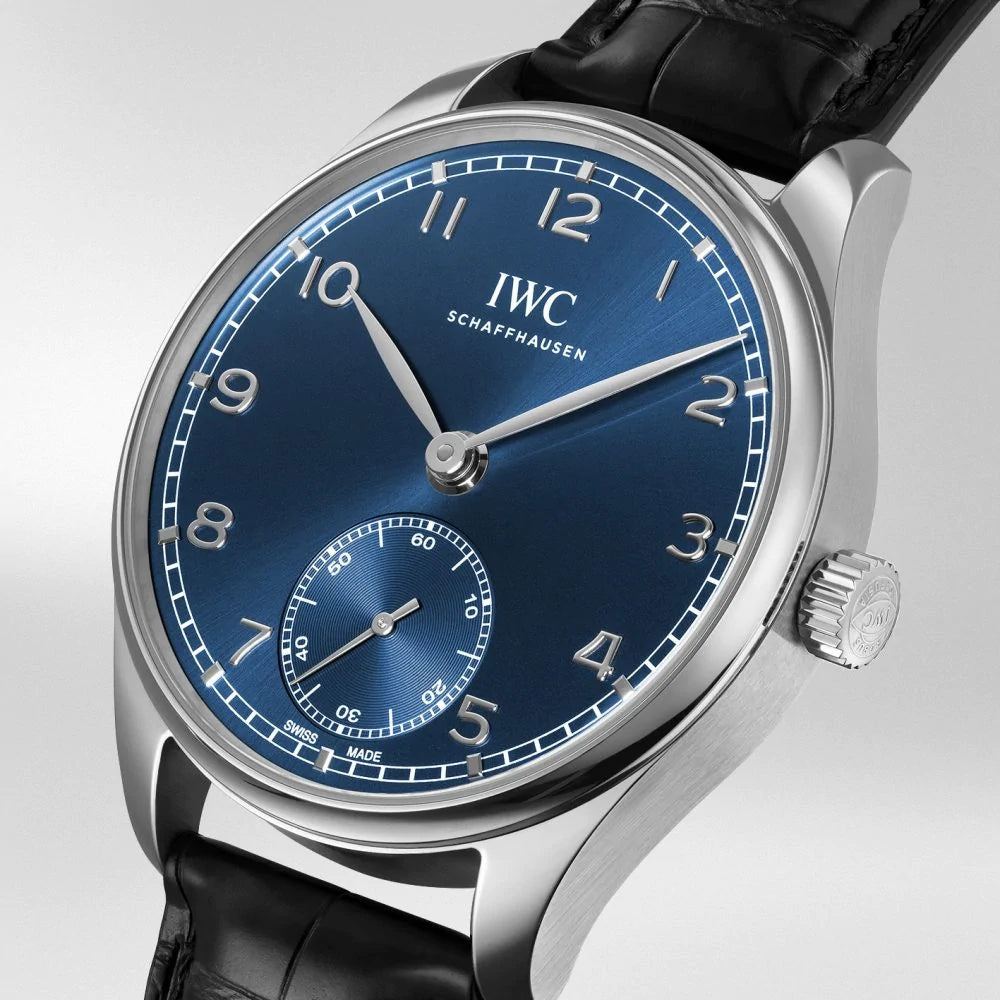 Replica Portuguese Automatic Small Seconds, Ref. IW358305 (Stainless Steel Case, Blue Dial, Black Alligator Leather Strap, 40.4mm)