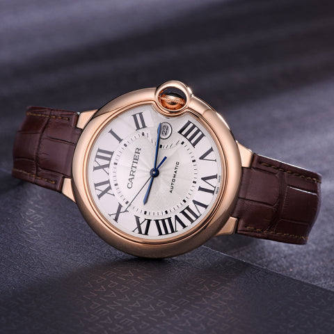 Ballon Bleu Brown Leather 904l Stainless Steel Automatic Mechanical Watch 42mm/36mm-1