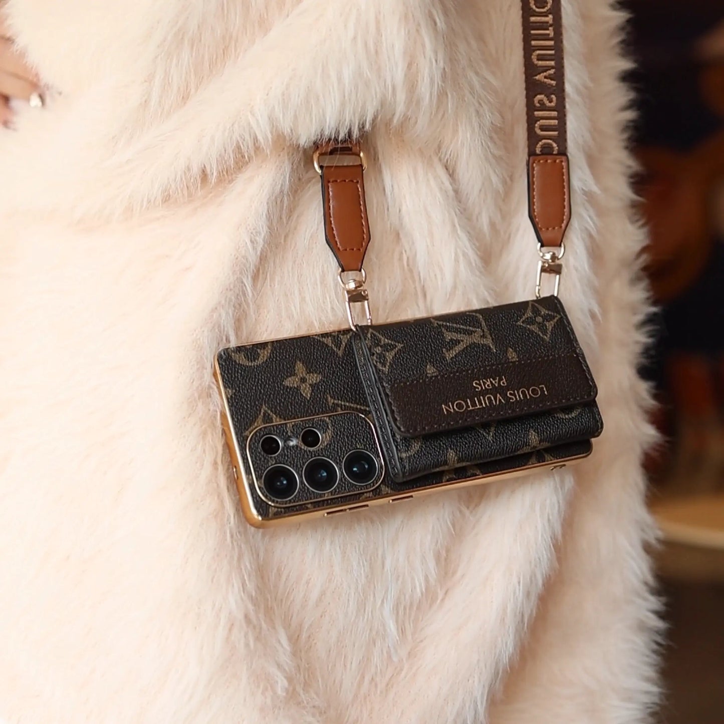 Premium Leather Samsung Case with Card Holder & Wrist Strap-1 mysite