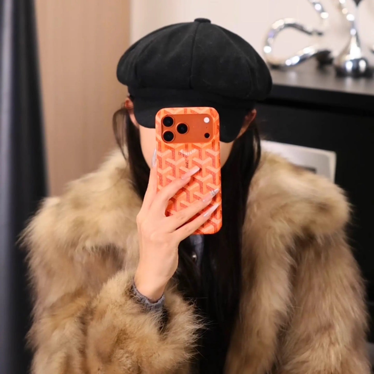 Luxury Textured Orange iPhone Case – Shockproof Stylish Protective Cover-s2 mysite