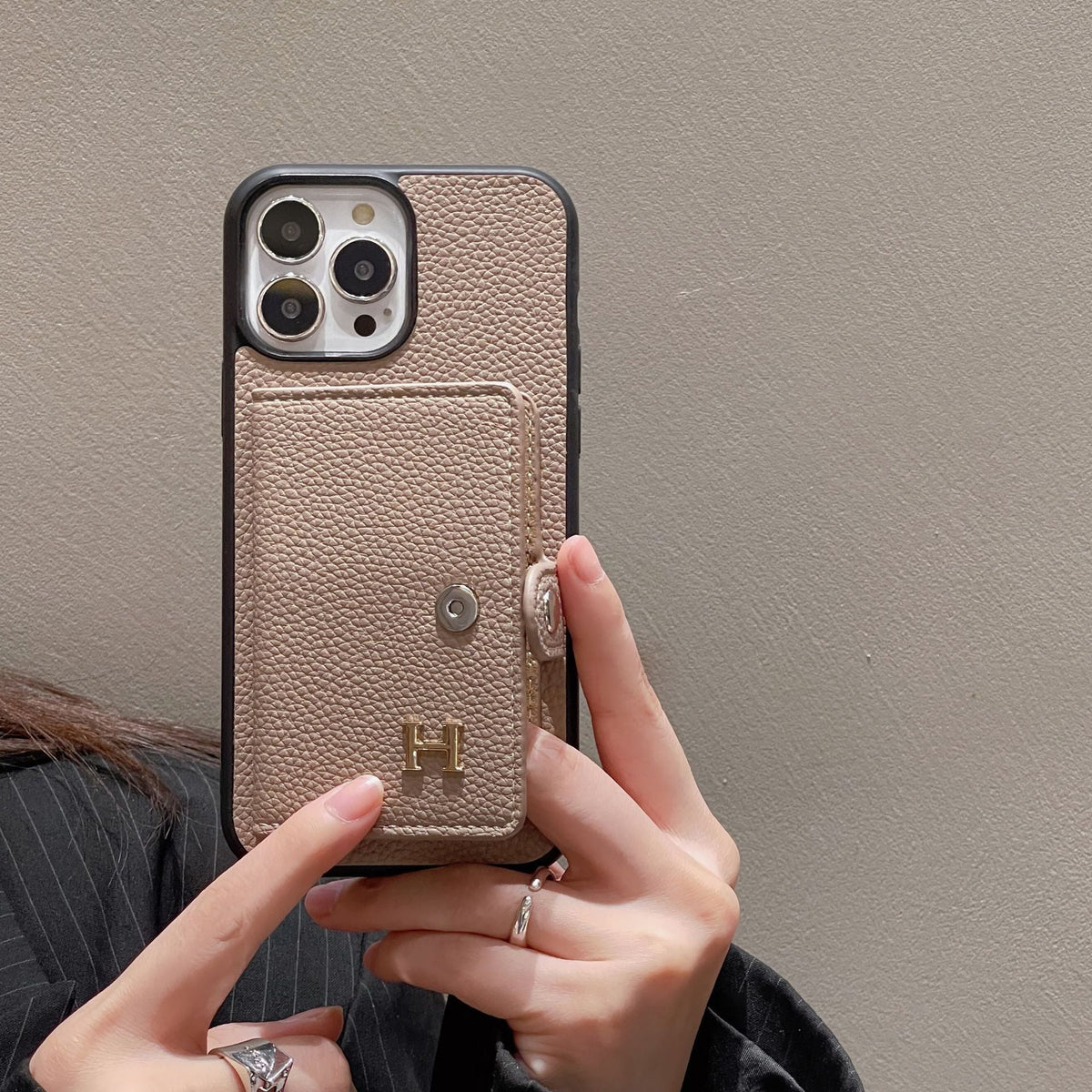 H Leather Card Holder iPhone Case mysite