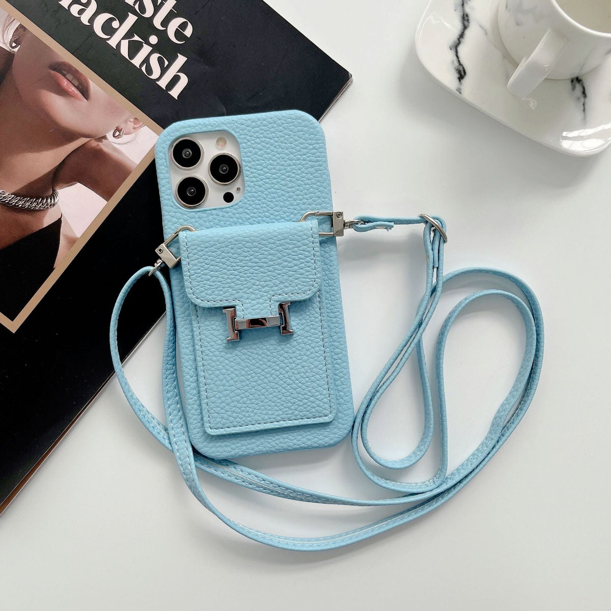H Card Holder Leather Chain iPhone Case mysite