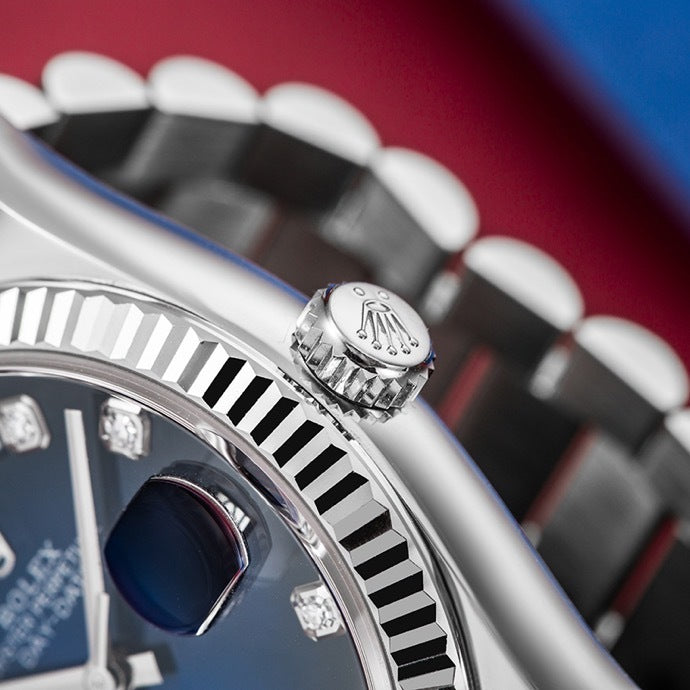 40mm Automatic Watch Replica Daydate Silver Blue 061311