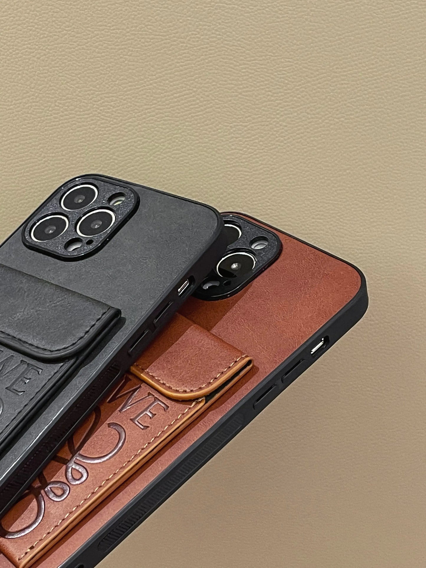 Luxury iPhone Case With Card Holder Brown-LZP241448-s2 mysite