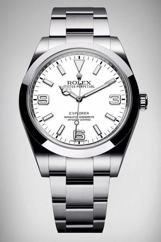 Luxury Automatic Watch for Men Mechanical Wristwatch Stainless Steel Explorer White Dial 100302