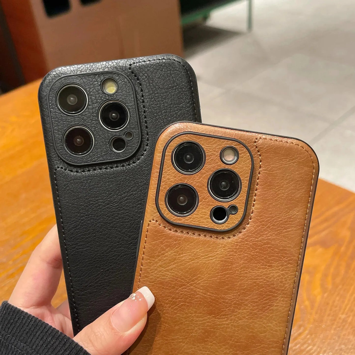 Premium Vintage Leather iPhone Case – Soft Touch Shockproof Protective Cover-s2 mysite
