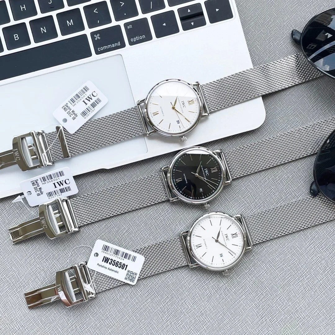 Replica Portofino Automatic IW356505 Steel White Dial Milanese Mesh Bracelet 40mm