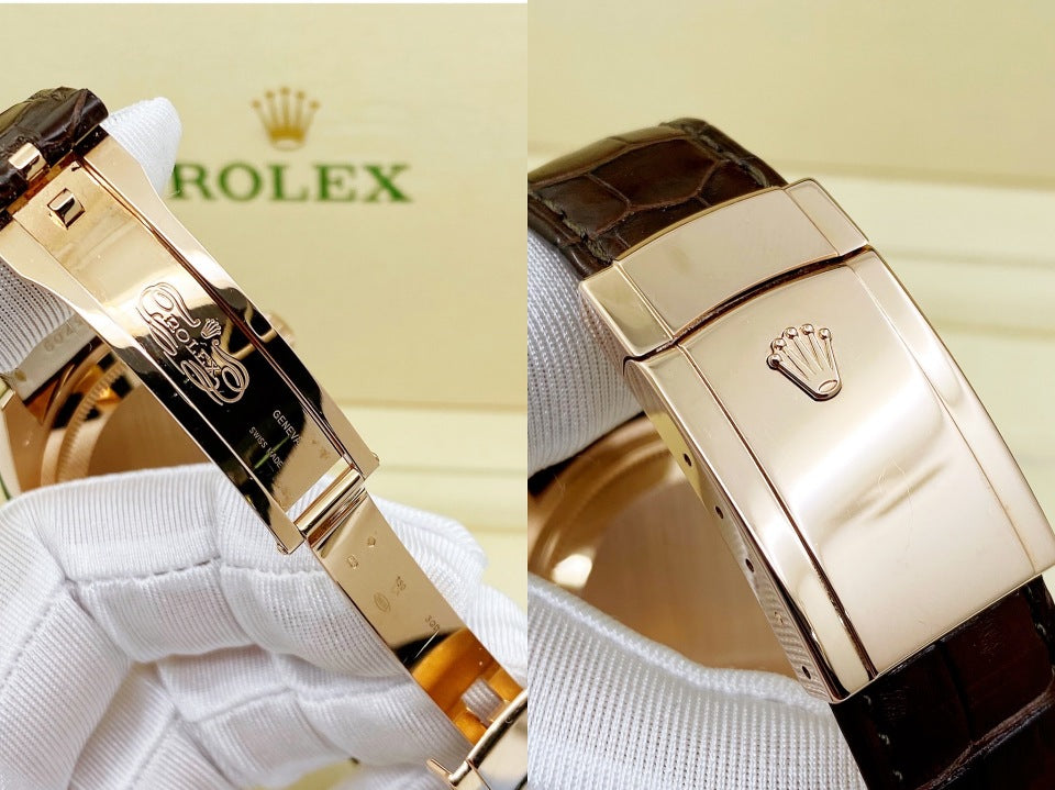 Automatic Watch for Men Replica Sky Dweller Goldwhite Dial Rubber Belt 40mm R061209