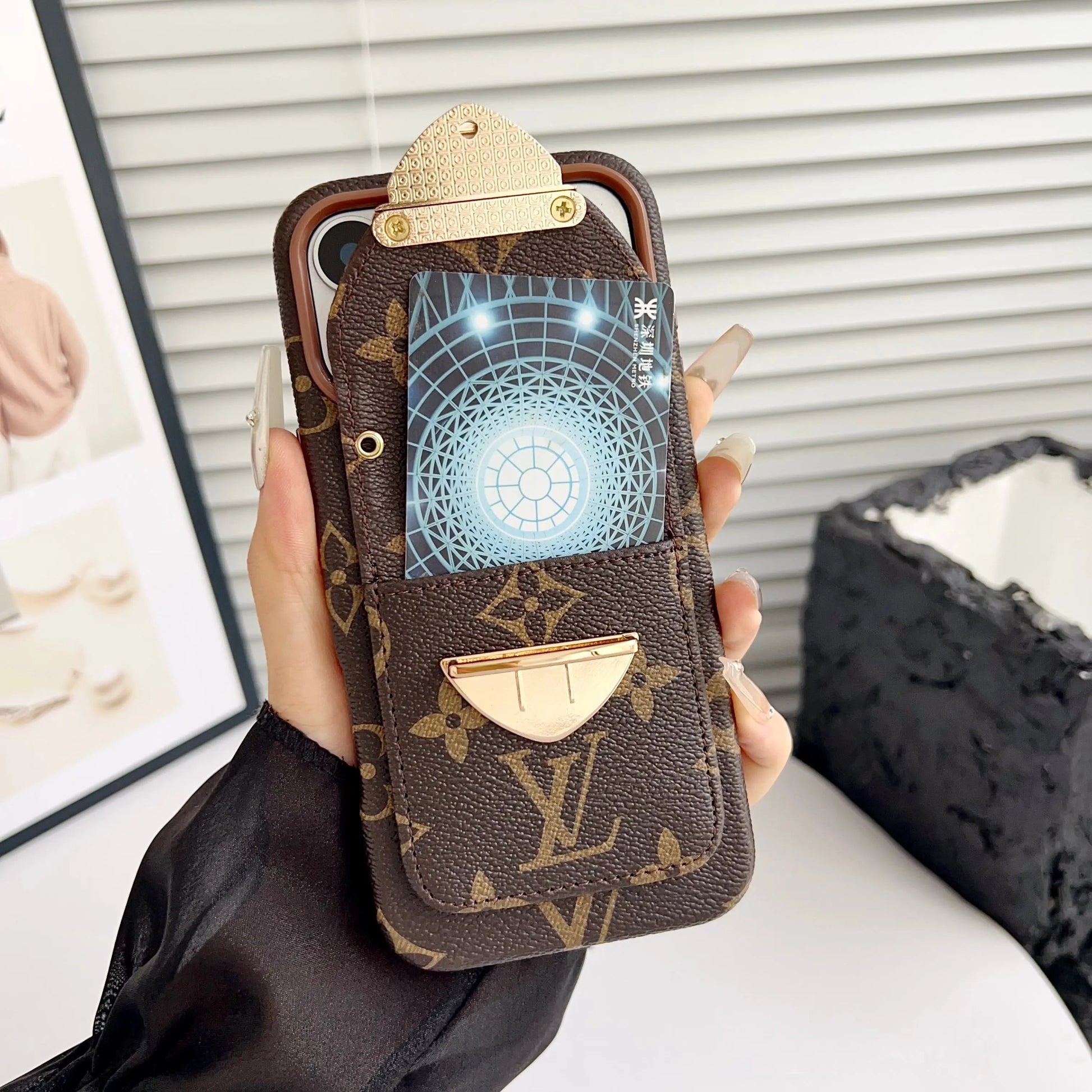 Luxury Crossbody iPhone Case with Card Pocket & Detachable Strap-s2 mysite