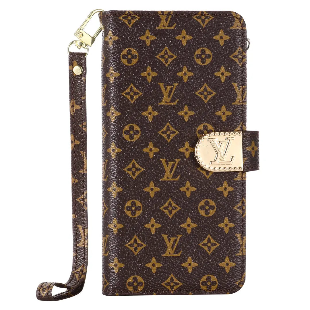 MONOGRAM CANVAS LEATHER WALLET SAMSUNG MOBILE PHONE CASE-1 mysite