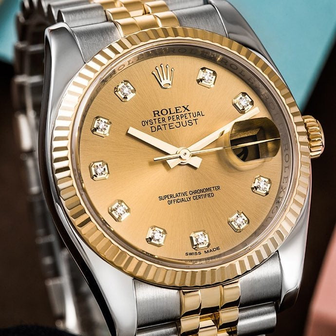 Automatic Watch for Men Replica DateJust Gold Black Dial 40mm R061201