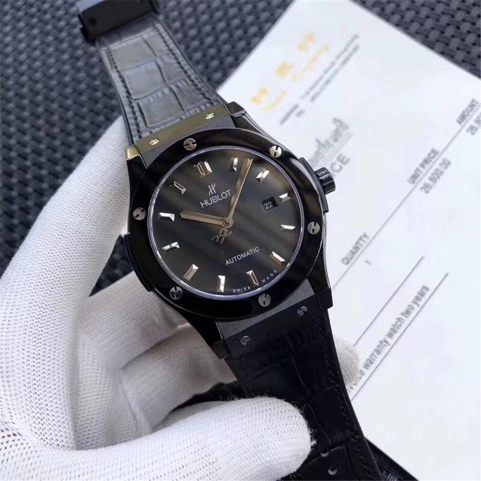Luxury CLASSIC FUSION Automatic Watch for Men Mechanical Wristwatch Stainless Steel Leather Strap 42mm Dial