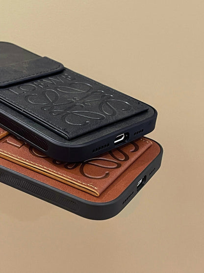 Luxury iPhone Case With Card Holder Brown-LZP241448-s2 mysite