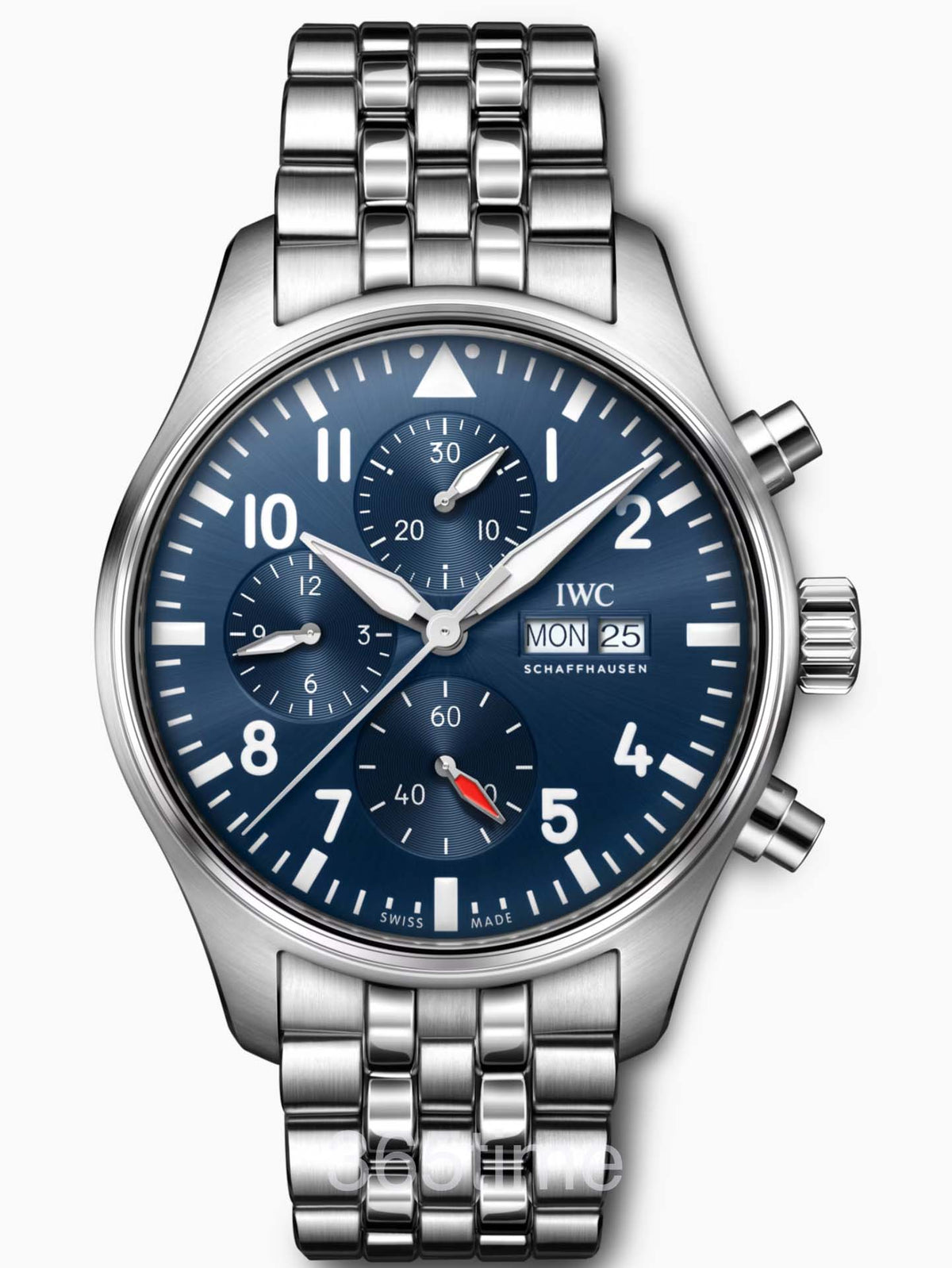 Replica Pilot’s Watch Chronograph, Ref. IW378006 (Stainless Steel Bracelet, Green Dial, 43mm) VK63 Quartz Movement
