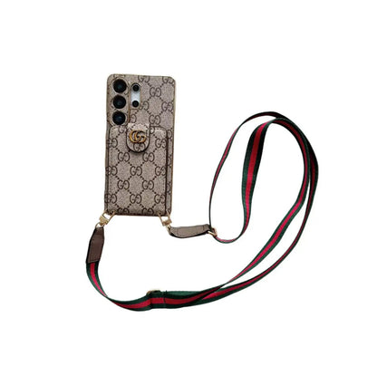 Luxury Monogram Crossbody Phone Case with Card Pocket and Shoulder Strap-1 mysite
