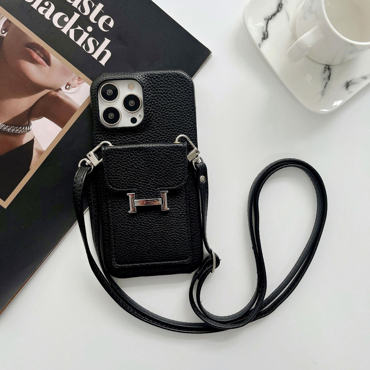 H Card Holder Leather Chain iPhone Case mysite