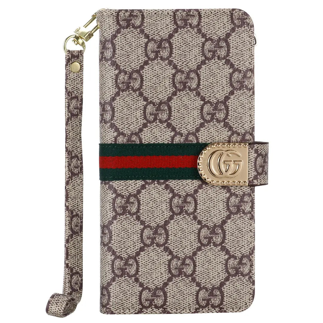MONOGRAM CANVAS LEATHER WALLET SAMSUNG MOBILE PHONE CASE-1 mysite