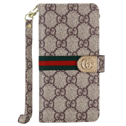 MONOGRAM CANVAS LEATHER WALLET SAMSUNG MOBILE PHONE CASE-1 mysite