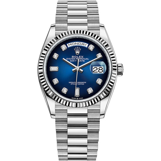 40mm Automatic Watch Replica Daydate Silver Blue 061311
