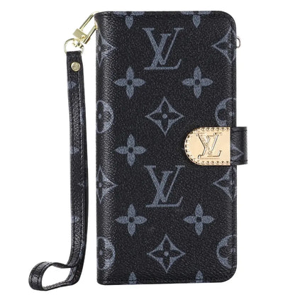 MONOGRAM CANVAS LEATHER WALLET SAMSUNG MOBILE PHONE CASE-1 mysite
