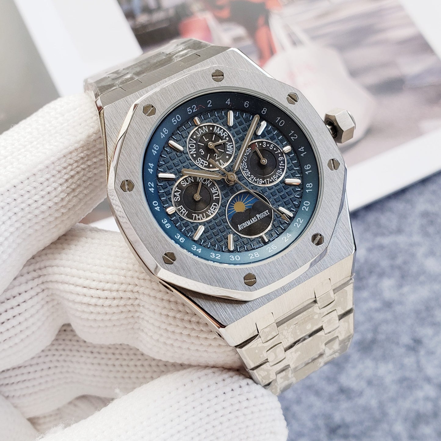 Replica Royal Oak Moonphase 904l Stainless Steel Automatic Mechanical Watch 42mm