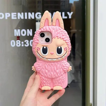 Cute Cartoon Labubu Zimomo Silicon Case | Brown Pink - iPhone Case-s2 mysite