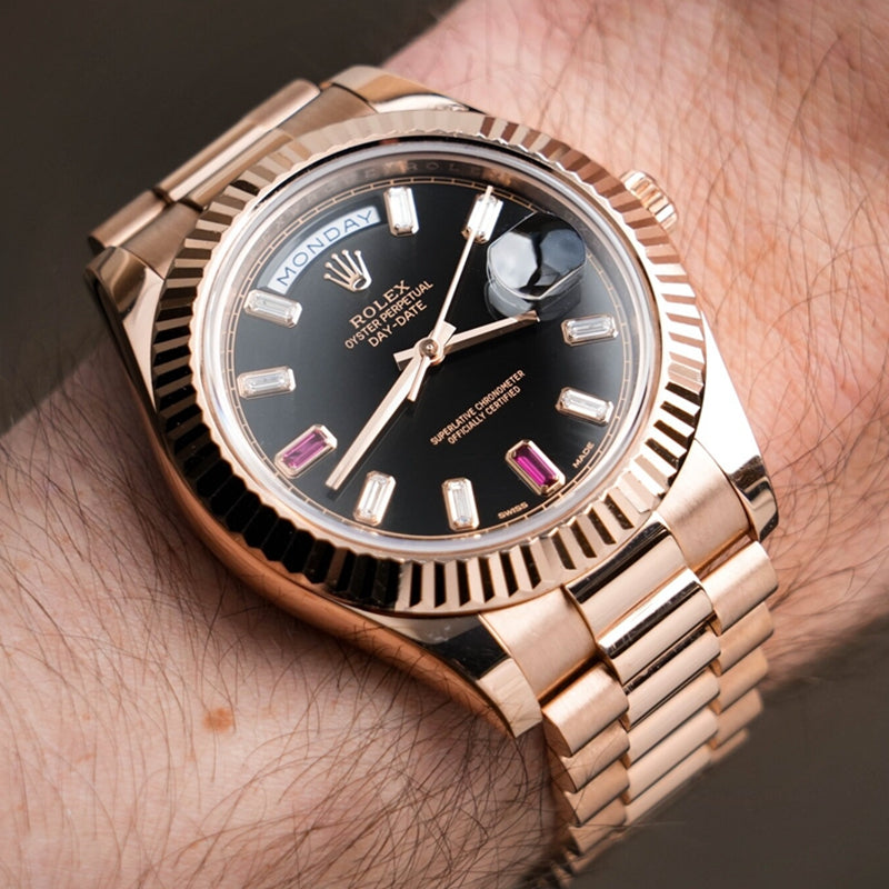 40mm Automatic Watch Replica Daydate Rosegold Belt 061315