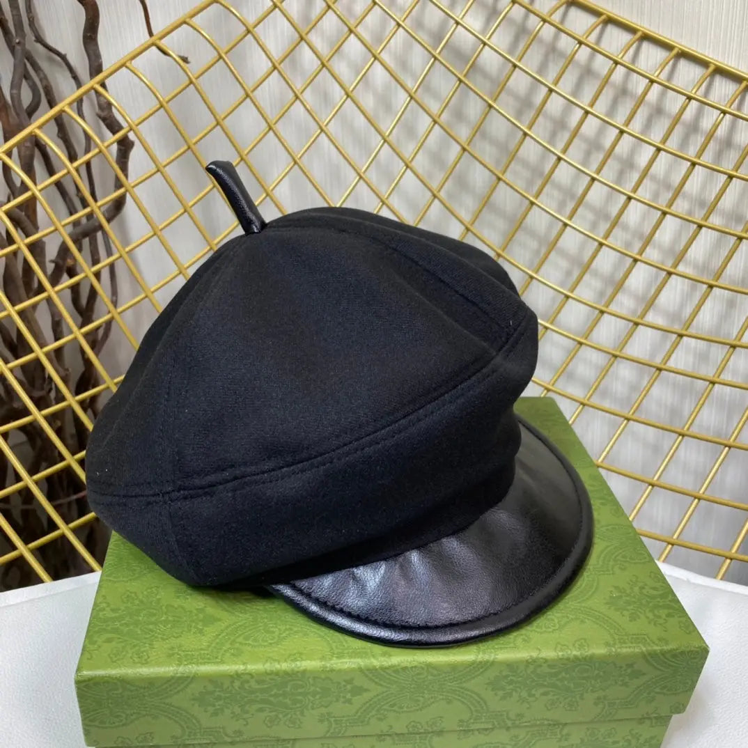 Classic GG Metal Logo Octagonal Flat Cap | Luxury Designer Cashmere Hat-s2 mysite