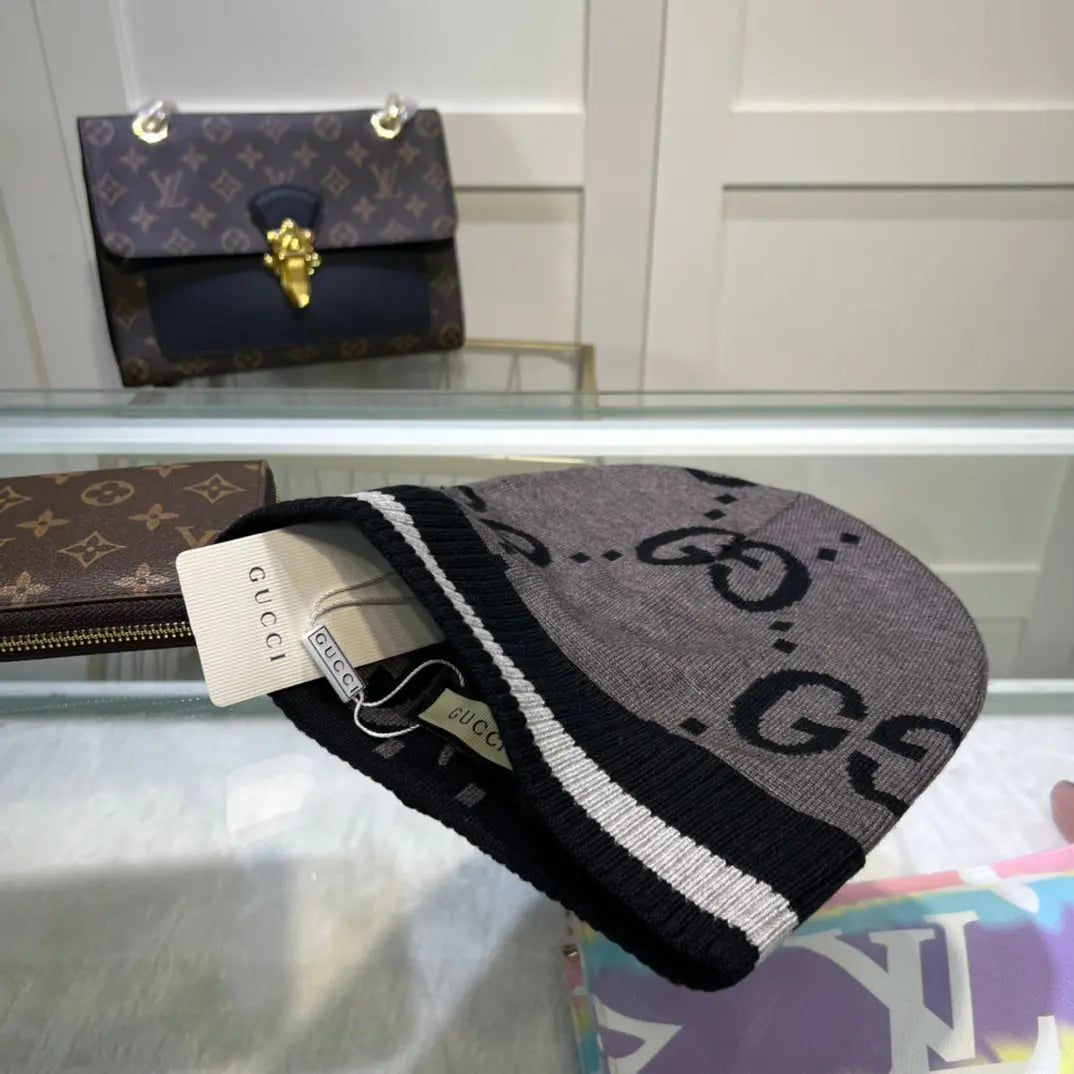 Classic GG Jacquard Wool Knit Beanie | Luxury Designer Winter Hat-s2 mysite