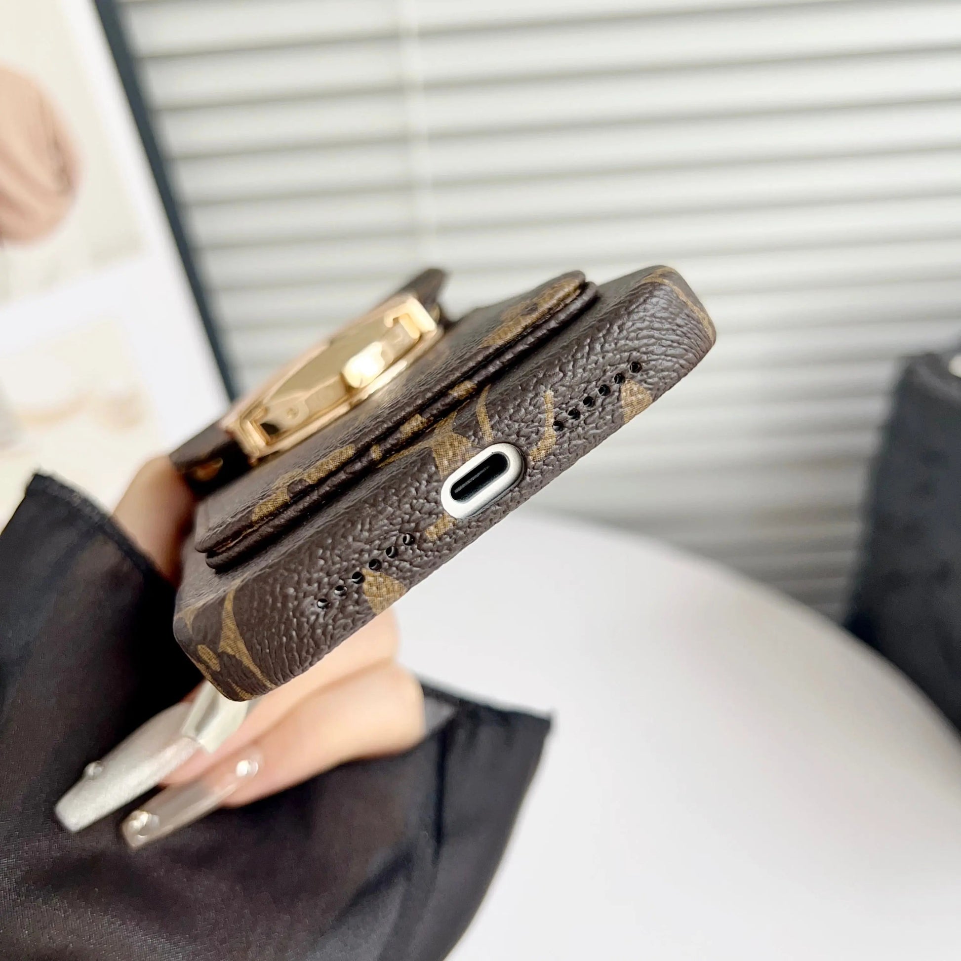 Luxury Crossbody iPhone Case with Card Pocket & Detachable Strap-s2 mysite