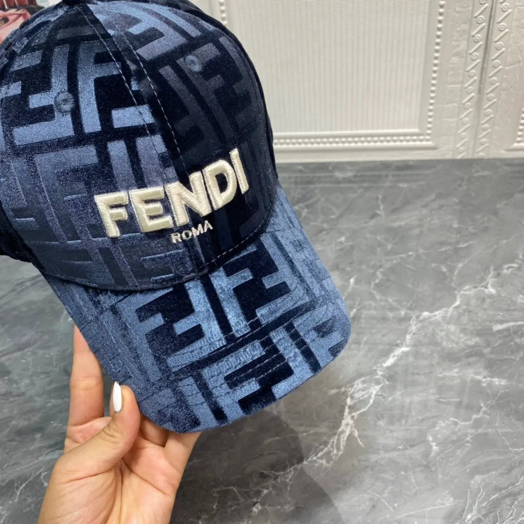 Luxury FF Gold Velvet Baseball Cap | Luxury Designer Adjustable Hat-s2 mysite
