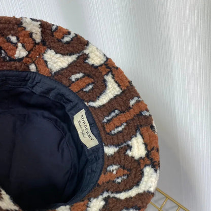 Luxury Check Lamb Wool Bucket Hat | Luxury Designer Winter Hat-s2 mysite