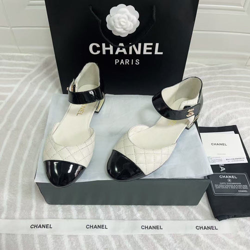 CC FLAT SANDAL IN WHITE MIX BLACK CALFSKIN mysite