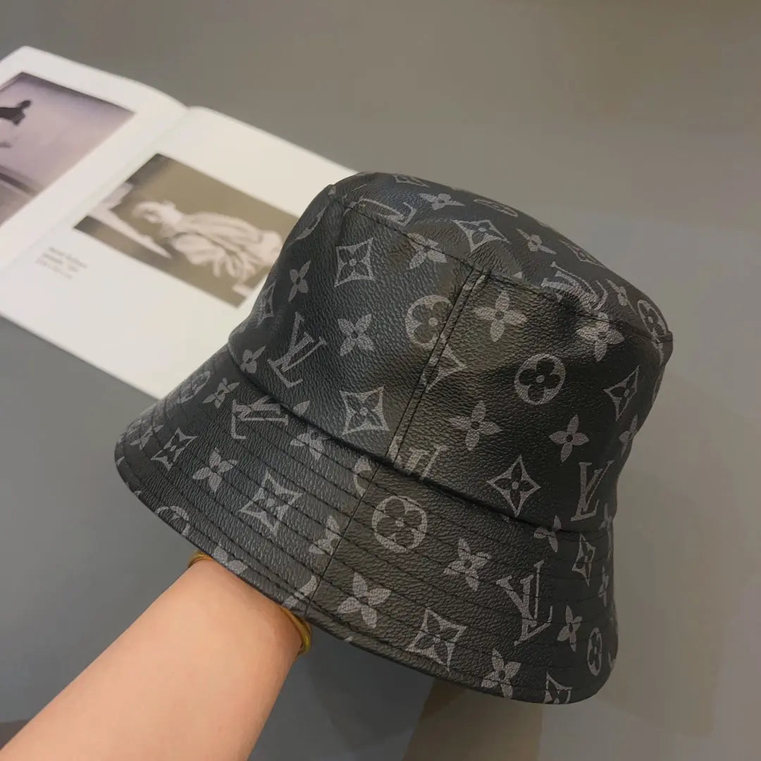 Luxury Monogram Leather Bucket Hat | Luxury Designer 1v Hat-s2 mysite