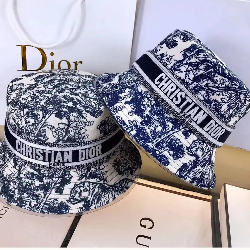 Classic Vintage Toile de Jouy Bucket Hat | Luxury Designer Hat-s2 mysite
