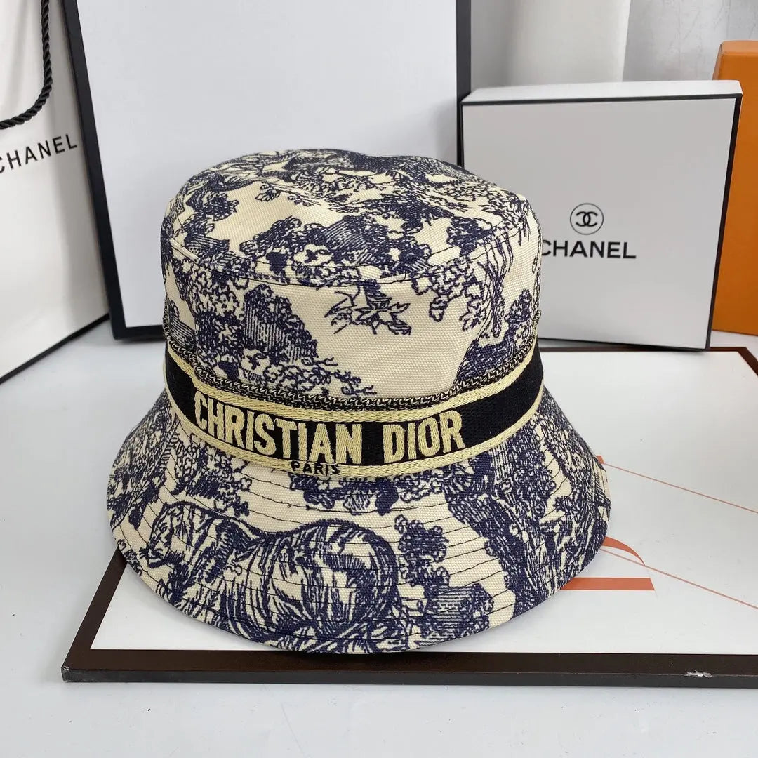 Classic Vintage Embroidered Webbing Pattern Bucket Hat-s2 mysite