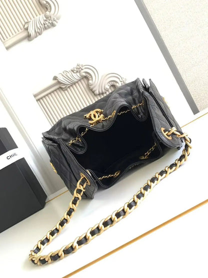 25 Small Handbag Grained Calfskin & Gold-Tone Metal Bag-18 mysite