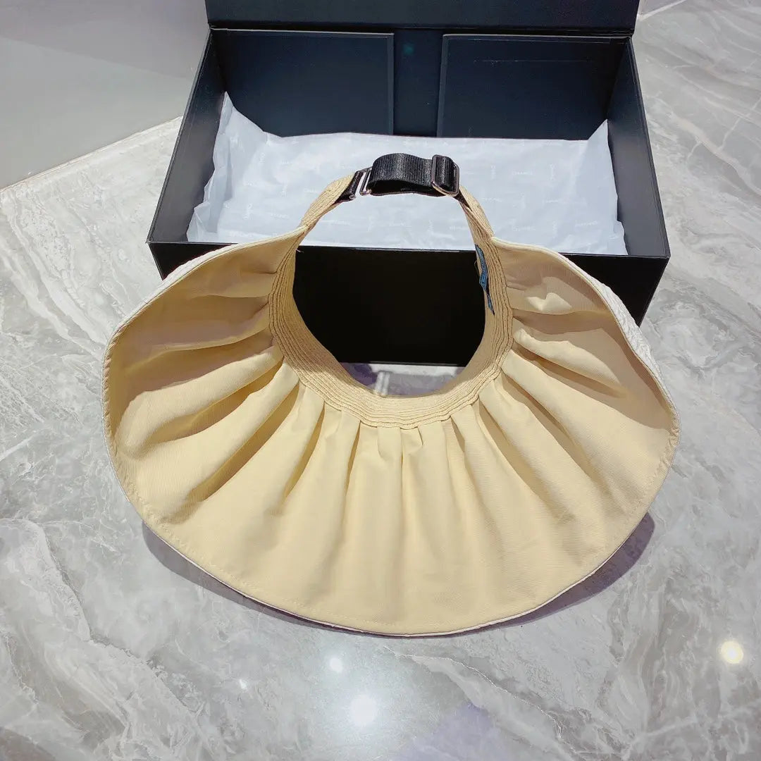 FashionFoldable Crinkled Cotton Sun Visor | Luxury Designer Summer Hat-s2 mysite