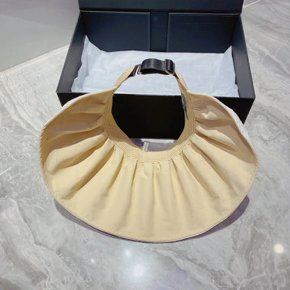 FashionFoldable Crinkled Cotton Sun Visor | Luxury Designer Summer Hat-s2 mysite