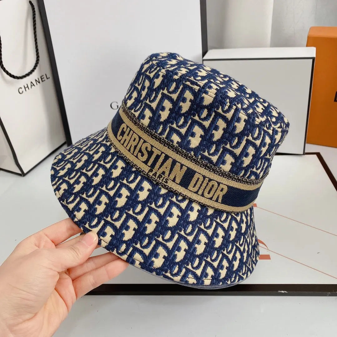 Vintage Oblique Logo Jacquard Bucket Hat for Men & Women-s2 mysite