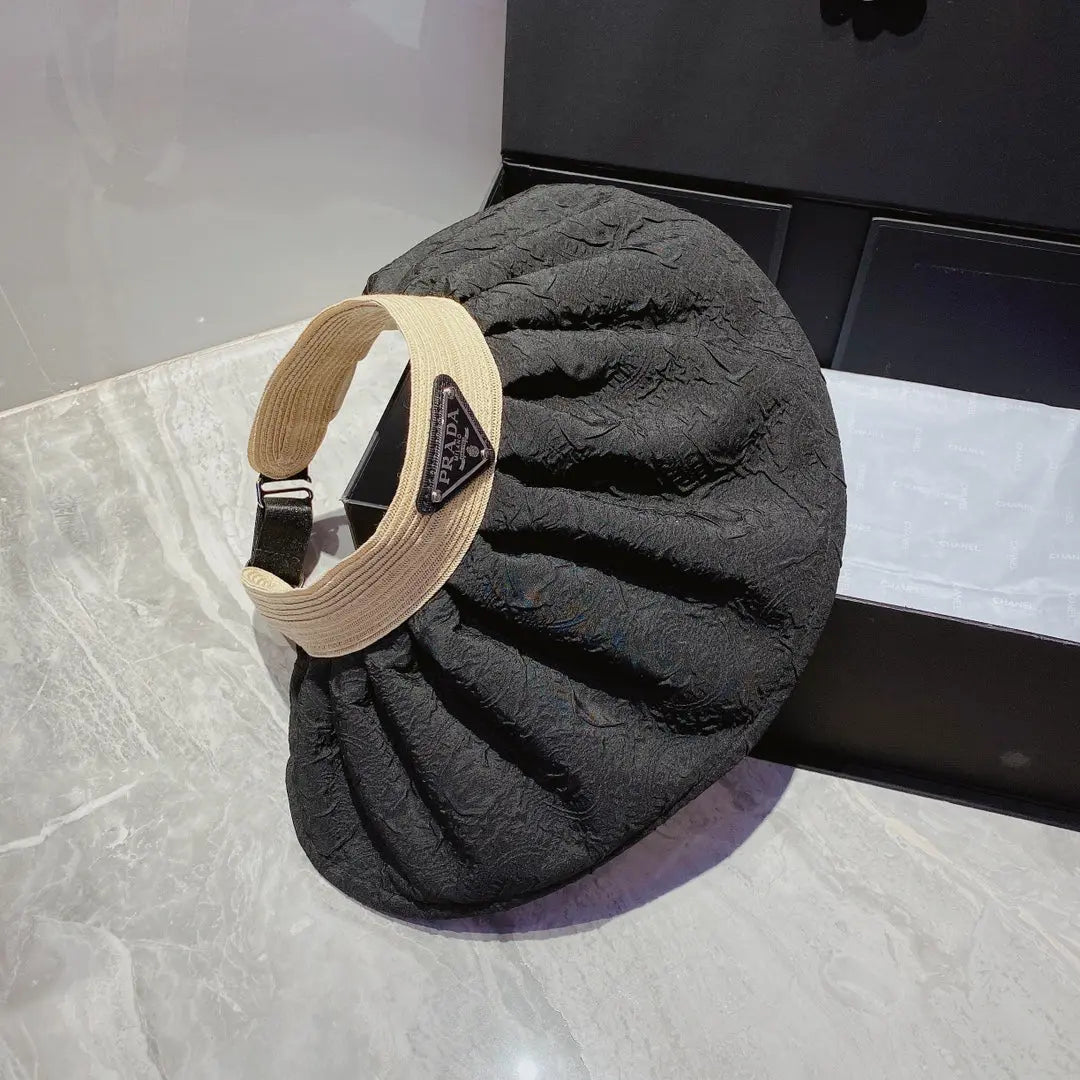 FashionFoldable Crinkled Cotton Sun Visor | Luxury Designer Summer Hat-s2 mysite